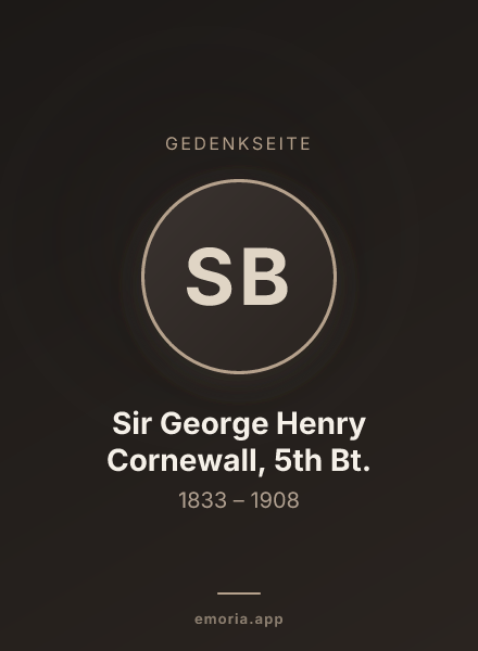 Gedenkportrait von Sir George Henry Cornewall, 5th Bt.