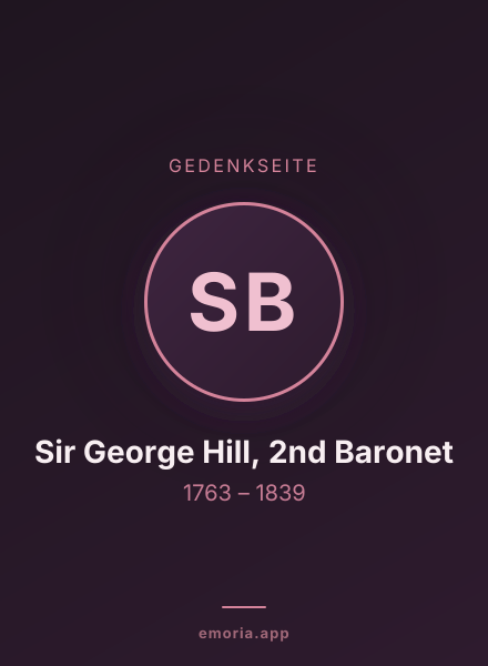 Gedenkportrait von Sir George Hill, 2nd Baronet