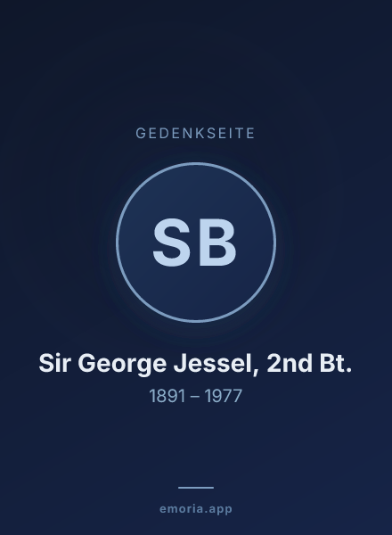 Gedenkportrait von Sir George Jessel, 2nd Bt.