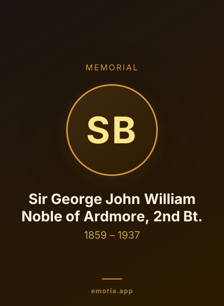 Memorial portrait of Sir George John William Noble of Ardmore, 2nd Bt.