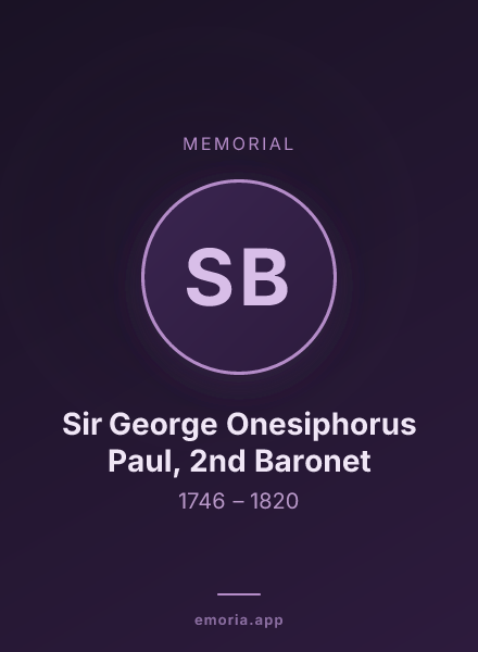 Memorial portrait of Sir George Onesiphorus Paul, 2nd Baronet