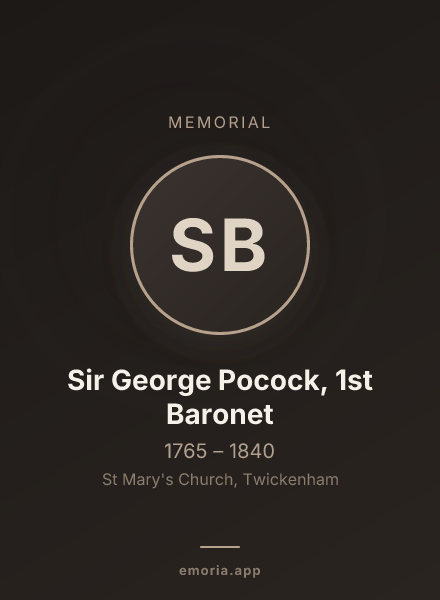 Memorial portrait of Sir George Pocock, 1st Baronet