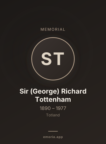 Memorial portrait of Sir (George) Richard Tottenham