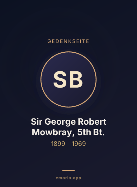 Gedenkportrait von Sir George Robert Mowbray, 5th Bt.