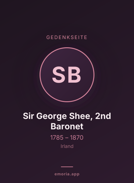 Gedenkportrait von Sir George Shee, 2nd Baronet