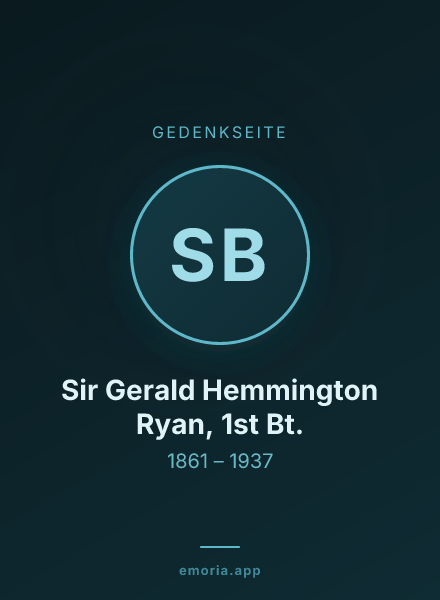 Gedenkportrait von Sir Gerald Hemmington Ryan, 1st Bt.