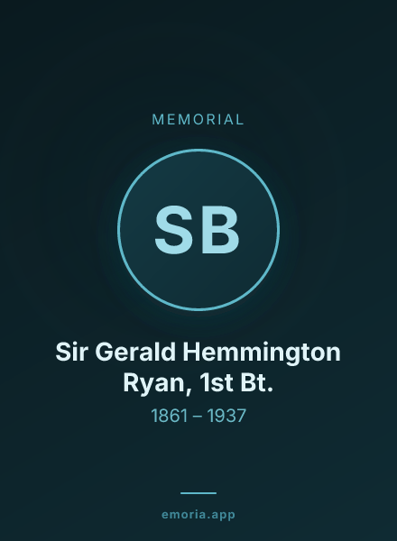 Memorial portrait of Sir Gerald Hemmington Ryan, 1st Bt.