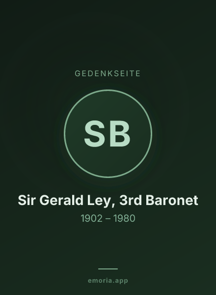 Gedenkportrait von Sir Gerald Ley, 3rd Baronet