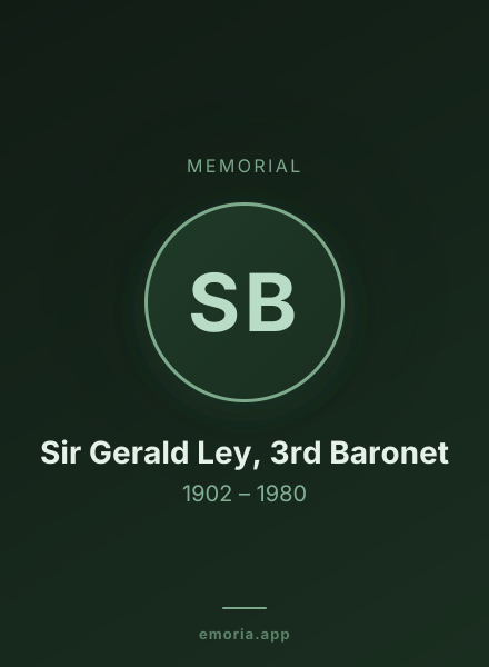 Memorial portrait of Sir Gerald Ley, 3rd Baronet