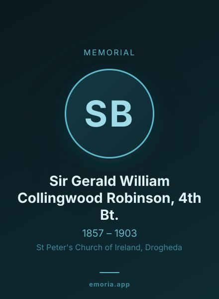 Memorial portrait of Sir Gerald William Collingwood Robinson, 4th Bt.