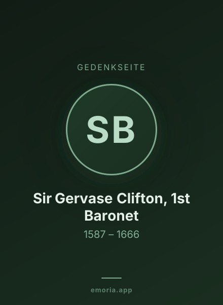 Gedenkportrait von Sir Gervase Clifton, 1st Baronet