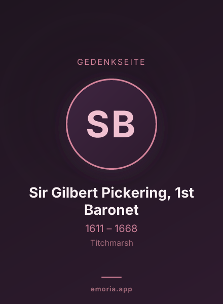 Gedenkportrait von Sir Gilbert Pickering, 1st Baronet