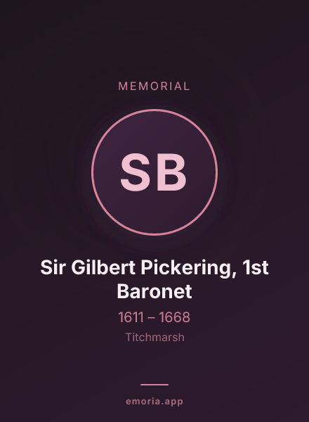 Memorial portrait of Sir Gilbert Pickering, 1st Baronet