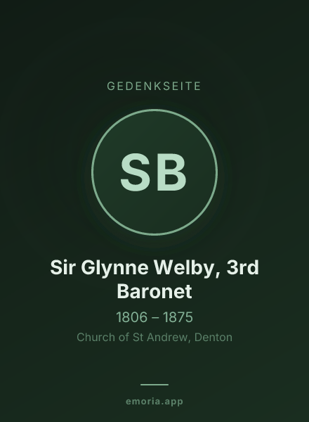 Gedenkportrait von Sir Glynne Welby, 3rd Baronet