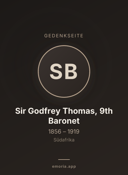 Gedenkportrait von Sir Godfrey Thomas, 9th Baronet