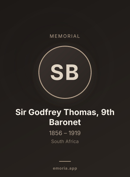 Memorial portrait of Sir Godfrey Thomas, 9th Baronet