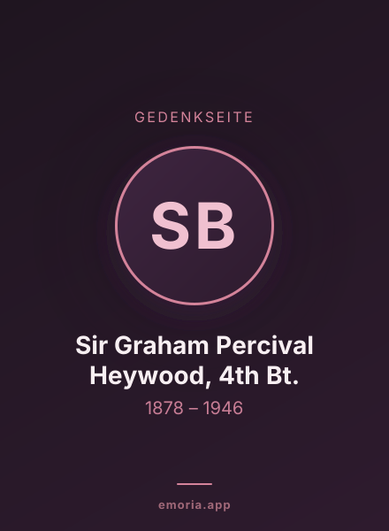 Gedenkportrait von Sir Graham Percival Heywood, 4th Bt.