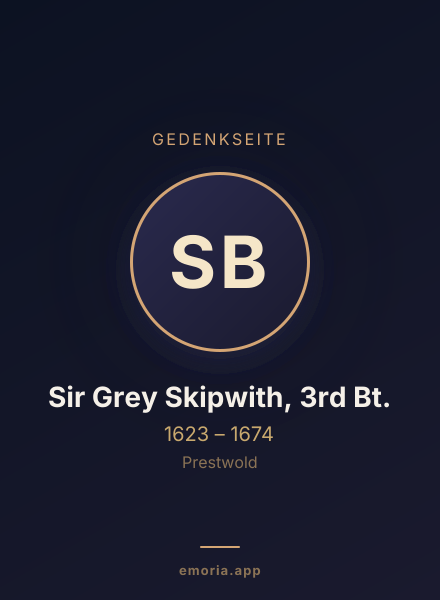 Gedenkportrait von Sir Grey Skipwith, 3rd Bt.