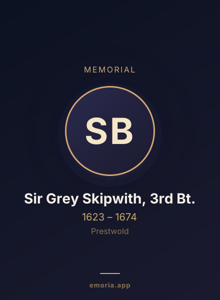 Memorial portrait of Sir Grey Skipwith, 3rd Bt.