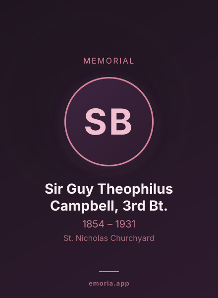 Memorial portrait of Sir Guy Theophilus Campbell, 3rd Bt.