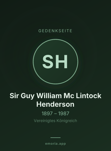 Gedenkportrait von Sir Guy William Mc Lintock Henderson