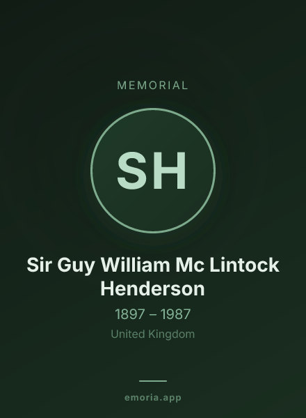Memorial portrait of Sir Guy William Mc Lintock Henderson