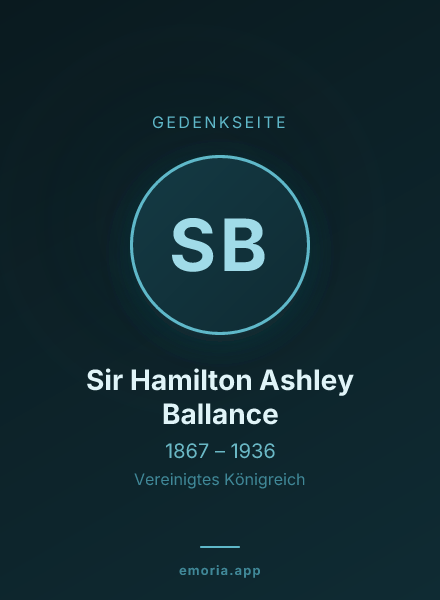 Gedenkportrait von Sir Hamilton Ashley Ballance
