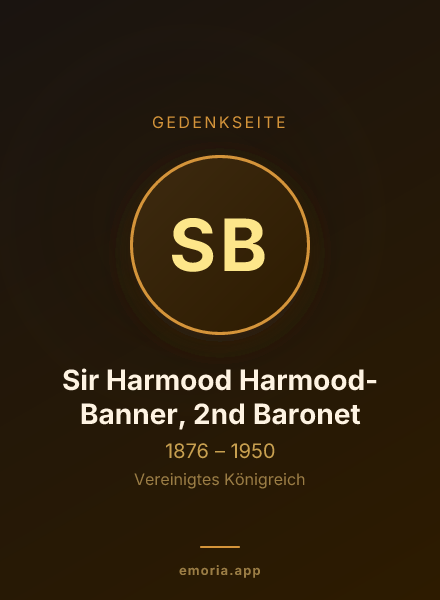 Gedenkportrait von Sir Harmood Harmood-Banner, 2nd Baronet
