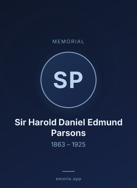 Memorial portrait of Sir Harold Daniel Edmund Parsons