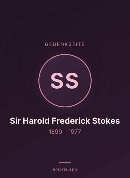 Gedenkportrait von Sir Harold Frederick Stokes