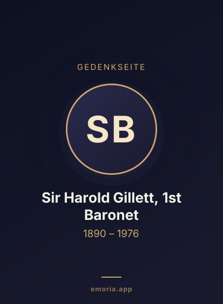 Gedenkportrait von Sir Harold Gillett, 1st Baronet