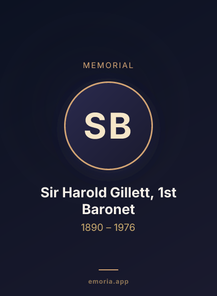 Memorial portrait of Sir Harold Gillett, 1st Baronet