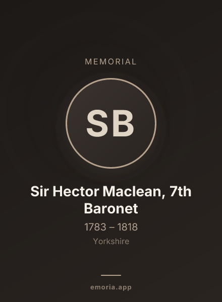 Memorial portrait of Sir Hector Maclean, 7th Baronet