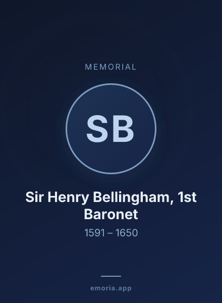 Memorial portrait of Sir Henry Bellingham, 1st Baronet