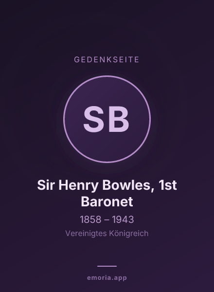 Gedenkportrait von Sir Henry Bowles, 1st Baronet