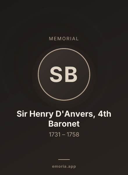 Memorial portrait of Sir Henry D'Anvers, 4th Baronet