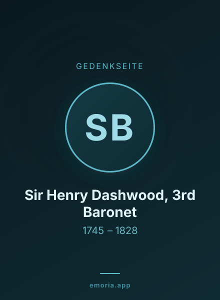 Gedenkportrait von Sir Henry Dashwood, 3rd Baronet