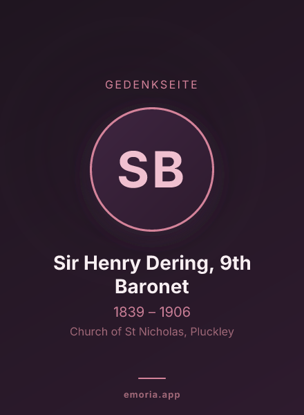 Gedenkportrait von Sir Henry Dering, 9th Baronet
