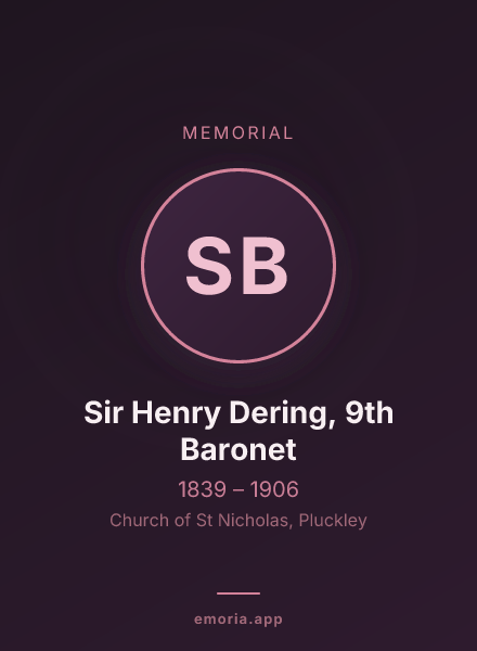 Memorial portrait of Sir Henry Dering, 9th Baronet