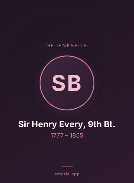 Gedenkportrait von Sir Henry Every, 9th Bt.