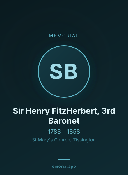 Memorial portrait of Sir Henry FitzHerbert, 3rd Baronet