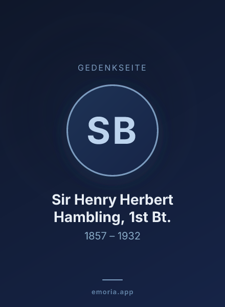 Gedenkportrait von Sir Henry Herbert Hambling, 1st Bt.