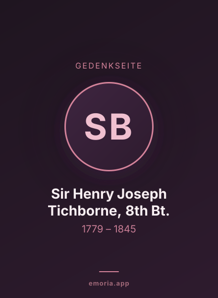 Gedenkportrait von Sir Henry Joseph Tichborne, 8th Bt.