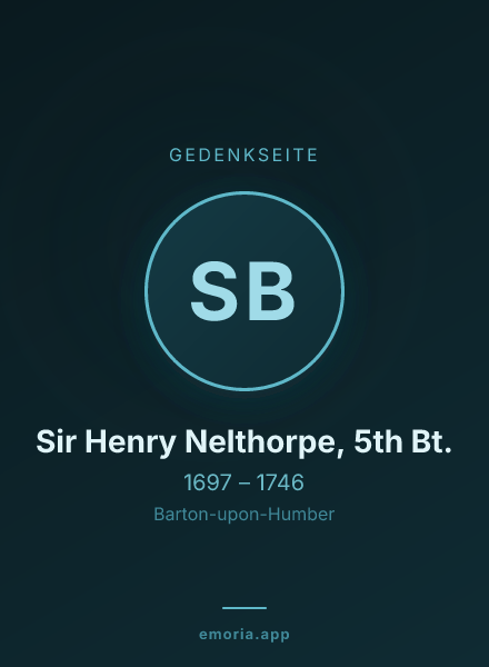 Gedenkportrait von Sir Henry Nelthorpe, 5th Bt.