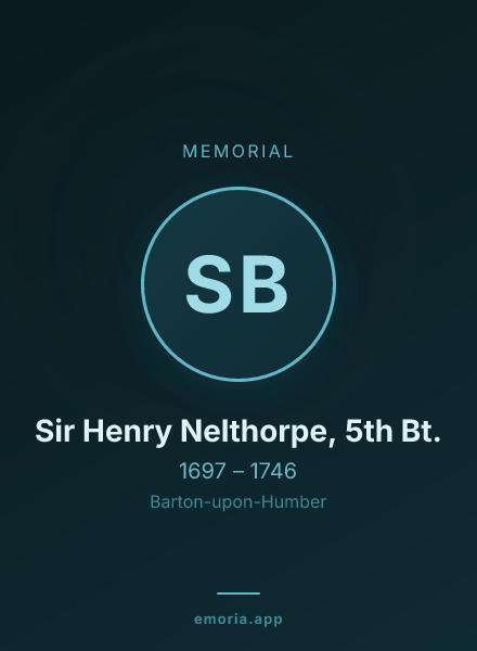 Memorial portrait of Sir Henry Nelthorpe, 5th Bt.