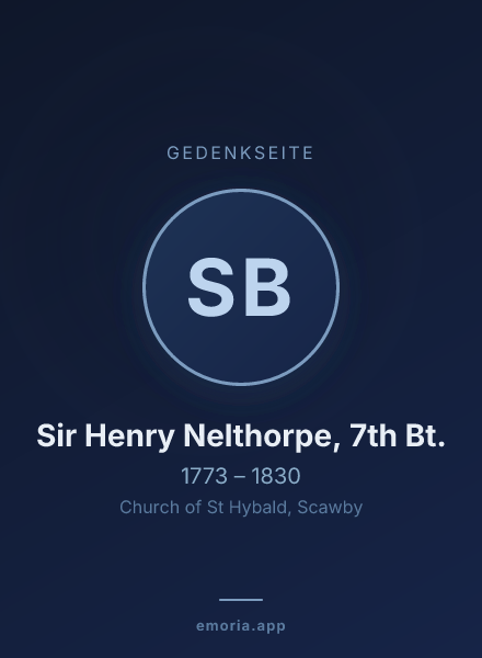 Gedenkportrait von Sir Henry Nelthorpe, 7th Bt.