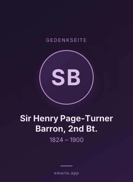 Gedenkportrait von Sir Henry Page-Turner Barron, 2nd Bt.