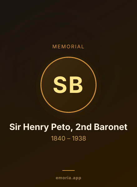Memorial portrait of Sir Henry Peto, 2nd Baronet