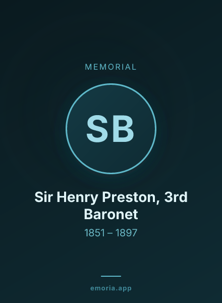 Memorial portrait of Sir Henry Preston, 3rd Baronet