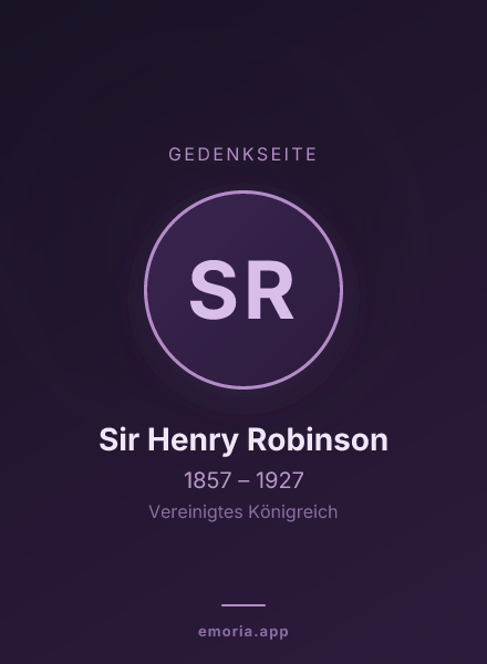 Gedenkportrait von Sir Henry Robinson